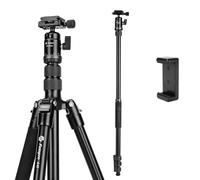 Fotopro Treppiede per fotocamera da 152,4 cm, treppiede compatto da viaggio in alluminio e monopiede con testa a sfera a 360°, piastra a sgancio rapido, treppiede professionale per fotocamera DSLR
