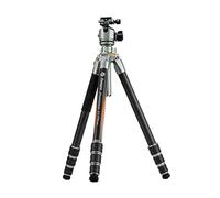 Fotopro Treppiede per fotocamera da viaggio da 165 cm, in fibra di carbonio, con mini supporto, colonna centrale da 44 mm, testa a sfera a basso profilo, resistente treppiede per videocamera DSLR,