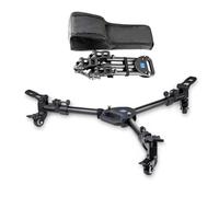 Fotopro Treppiede professionale per fotografia, resistente, con 3 ruote in gomma, gambe regolabili e borsa per il trasporto, capacità di 15 kg, ruote treppiedi DP-2 per fotocamera, videocamera e