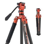 Fotopro Treppiede Video 151 cm con Testa Fluida per Panoramiche, Treppiede da Viaggio in Carbonio, ultraleggero 1,07 kg, portata 5 kg, per teleobiettivo birdwatching natura, X-Aircross 3 Video