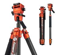 Fotopro X-AIRFLY Max Video 171 cm Treppiede Video Carbonio - Tubi 28 mm, Sfera 36 mm + Testa Fluida, Carico 6 kg, Blocco Metallo, Treppiede Video Pro