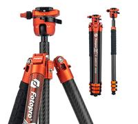 Fotopro X-AIRFLY - Treppiede in fibra di carbonio da 150 cm con chiusura a scatto, monopiede, leggero, stabile, espandibile, 1,4 kg, portatile, per fotocamere DSLR fino a 20 kg