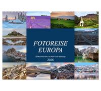 Fotoreise Europa, 12 Must-Visit-Orte von Nord- nach Südeuropa (Wandkalender 2026 DIN A2 quer), CALVENDO Monatskalender: Von Eisbergen zu Lavawüsten - Europa ist abwechslungsreich und sehr fotogen.