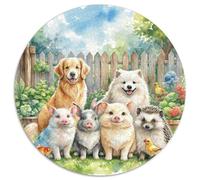 Fotos De Animales 1000 Pezz Puzzle Rotondo GiocoDivertimento Familiare Group Photo of Animals Puzzle Grande Bambini 1000pcs (67.5x67.5cm)