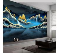 Fototapete 3D Hirsch Baum Landschaft Moderne, Matt, VLIES, 10550