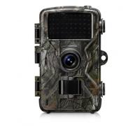 Fototrappola 16MP Full HD 1080P, Telecamera da Caccia con Sensore PIR, Visione Notturna IR, Display 2", Impermeabile IP66, Tempo di Scatto 0,8s, Angolo 90°, per Fauna Selvatica e Sorveglianza