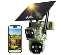 Fototrappola 4G Solare Doppio Obiettivo 2K HD Visione Notturna Telecamera da