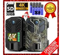 Fototrappola 4K HD Fotocamera da Caccia 38Pcs Visione Notturna