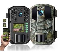 Fototrappola 64 MP 4K HD, Wi-Fi Bluetooth, Fotocamera da Caccia con Visione Nott