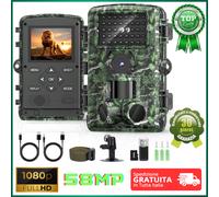 Fototrappola da caccia 2.7K 58MP HD PROFESSIONALE 46 LED visione notturna 940 Nm