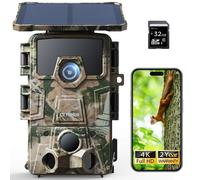 Fototrappola da Caccia Solare 4K Fotocamera Visione Notturna Batteria da 5200mAh