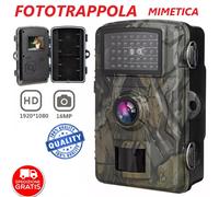 Fototrappola Mimetica Full HD Fotocamera Da Caccia Infrarossi 16 MP Videocamera