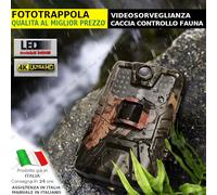 FOTOTRAPPOLA VIDEOCAMERA TELECAMERA HD MIMETICA SPIA OCCULTABILE INFRAROSSI 2026