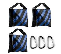 Fotover - Borsa a sabbia per studio fotografico, per studio fotografico e video, con moschettone, confezione da 3 pezzi, colore: blu