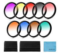 Fotover Kit di filtri colorati graduati 67 mm 9 pezzi per fotocamere DSLR Canon, Nikon, Sony, Pentax, Olympus, Fuji + custodia filtro obiettivo + panno per la pulizia