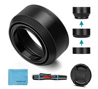 Fotover, paraluce in gomma, 82 mm, universale, pieghevole, paraluce compatibile con Canon Nikon, Sony, Pentax, Olympus Fuji con copriobiettivo