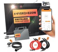 Fotovoltaico Plug and Play，Pannelli Solari da Balcone 800W, con 2 Pannelli Solari da 410W, Inverter 800W/600W con APP/WIFI, cavo da 10 m, Impianto Solare Completo da Balcone, Fotovoltaico da Balcone.