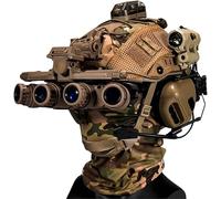 Fotrsta Casco Tattico Militare Softair con Cuffie, Set di Caschi Tattici A Protezione Fast Occhiali, Luce di Segnalazione Metallo L4G24 E NVG Modelli per Set Militare di Paintball Wargame