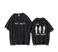 FOTS T-Shirt a Manica Corta Suga D-Day Min-Yoon Yoon Gi Agust D Vintage Retro T-Taglie Black 3-M