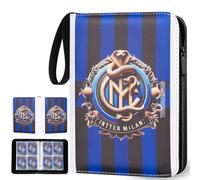 FOTSOCCBAS Album di carte da calcio, raccoglitore per carte da calcio, 50 pagine, 400 scomparti, pelle, moderno, elegante, protezione multipla, adatto per carte sportive e da gioco