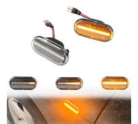 Fouedy 2 Pezzi Indicatore di direzione Laterale Dinamico a LED Frecce Laterale Dinamico a LED per N-issan Tiida C11 Note E11 Micra K12 NP300 Navara D40 Qashqai J10 (Cristallo dinamico)