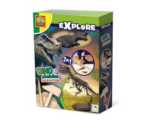 Fouille de dinosaures et de squelettes 2 en 1 - T-rex - SES CREATIVE