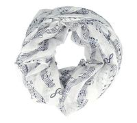 Foulard con note musicali - Idea regalo per musicisti bianco-blu Taglia unica