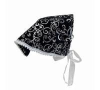 Foulard con stampa di leopardi e farfalle, foulard per capelli, fatto a mano, in pizzo scuro