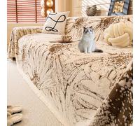 Foulard Copridivano Copridivano Universale Quattro Stagioni, Multiuso per Divani a 1 2 3 4 5 Posti Adatto a Tutti i Tipi di divani per Cani, Gatti e Animali Domestici(Brown,180x420)