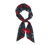 Foulard da donna alla moda rosso e nero rosa avvolgere San Valentino Primavera regalo leggero accessorio per il collo, Nero, taglia unica