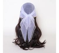 Foulard da donna con paillettes e strass lungo 80 cm, un accessorio versatile che può essere indossato come foulard o scialle.