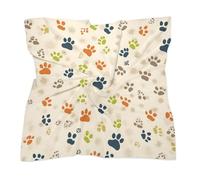 Foulard da donna in seta con impronte di gatto o cane, foulard quadrato, bandane in raso, foulard alla moda