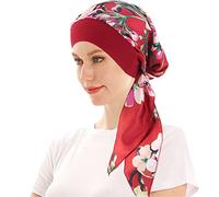Foulard da Donna Pre-legato Copricapo a Pieghe Sciarpe Cappello - Zafferano di Vino