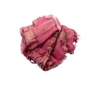 Foulard di lana fine bianco o fucsia a quadri ampio in lana leggera uomo doona