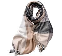 Foulard Donna - Coperta Scozzese Lunga da Donna Chunky Winter And Fall Warm Sciarpa Sciarpe avvolgenti Grandi Sciarpe (Grey, One Size)
