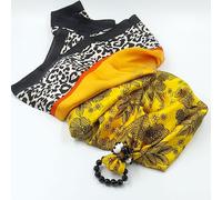 Foulard in seta con Onice nero e agata bianca