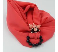 Foulard in seta rosso onice e agata rosa