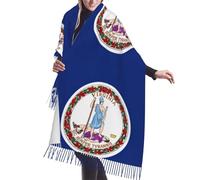 Foulard Sciarpa Calda Scialle Flag Of Virginia Print Elegante Sciarpe Inverno 68x196cm