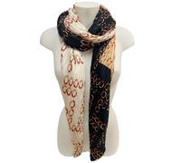 Foulard Sciarpa Plissettata Misto Seta Sciale Donna Cerimonia Bianco Beige Nero