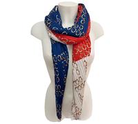 Foulard Sciarpa Plissettata Misto Seta Sciale Donna Cerimonia Blu Rosso Bianco