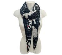 Foulard Sciarpa Stola Plissettata Misto Seta Sciale da Donna Cerimonia Nero n5