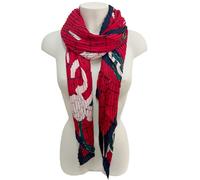 Foulard Sciarpa Stola Plissettata Misto Seta Sciale da Donna Cerimonia Rosso n5