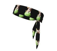 Foulard sportivo double-face con immagine di cucciolo di WHJSSF sulla palla, morbido e traspirante, adatto per yoga, corsa e fitness