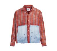 Found - Camicia Casual con Collo a Campagna - - Shirts - Uomo - Arancione - L
