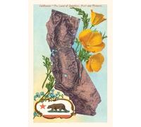Found Image Pre "The Vintage Journal California Map with Bear and Po (Tascabile)