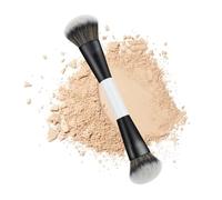 Foundation Brush - Double-Ended Makeup Brush with Dense Bristles for Liquid, Powder, and Cream Blending, Full Coverage Application for Contour, Highlight, and Concealer, Travel Beauty Tool Women