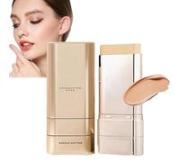 Foundation Stick, 2 in 1 Foundation Stick with Brush, Dual-Ended Hydrating Eraser Concealer Foundations Sticks, Multi-Use Face Makeup Bar for All Skin Type (Natural)