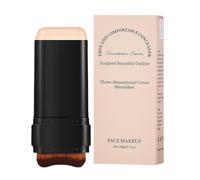 Foundation Stick, Natural 2-in-1 Design with Integrated Blending Brush, Hydrating Formula with Radiant Style, Full Coverage Base for Holidays and Dating Work and Parties