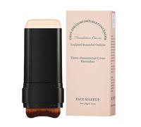 Foundation Stick, Natural Face Contour Stick, Built-In Blending Brush, Hydrating Cream Formula, Lightweight Smooth Coverage, Ideal for Creating Makeup Looks