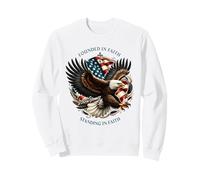 Founded And Standing in Faith Vintage Watercolor Eagle 1776 Felpa